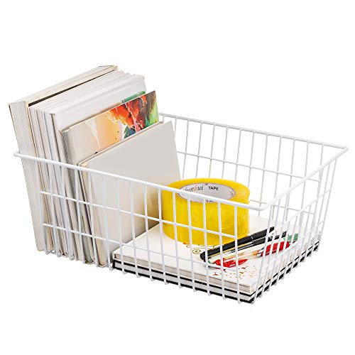 Wire Storage Baskets, Set of 2 White O9974