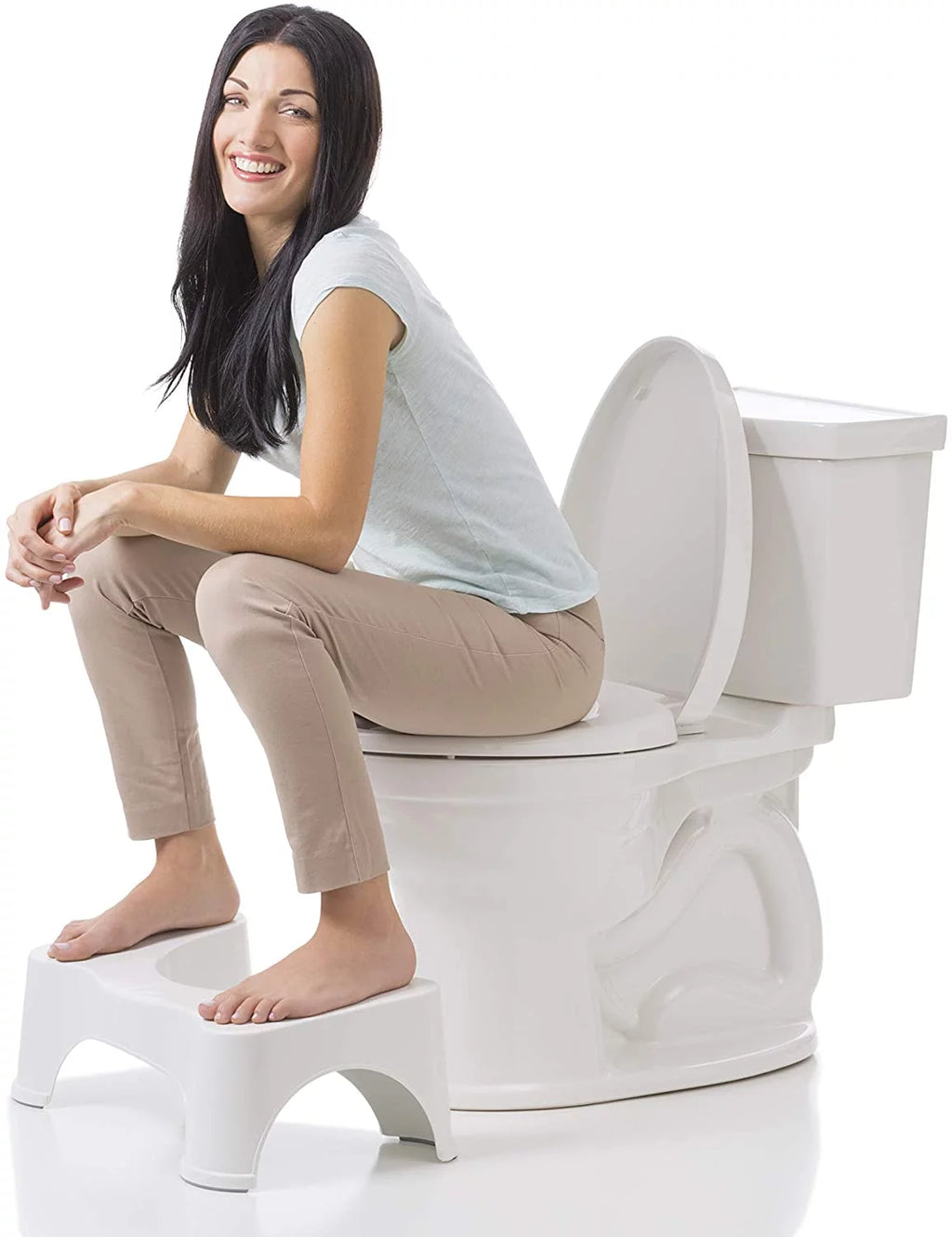 7 Inch White Toilet Stool D8020