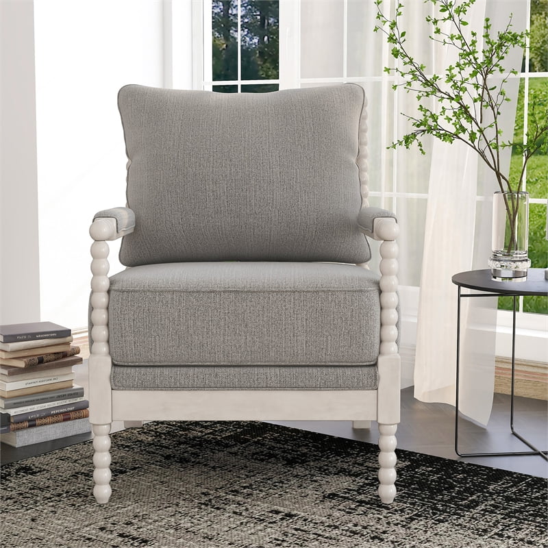 Gray Fabric Cushioned Accent Chair Y380