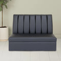 Black Faux Leather Armless Sofa W238608