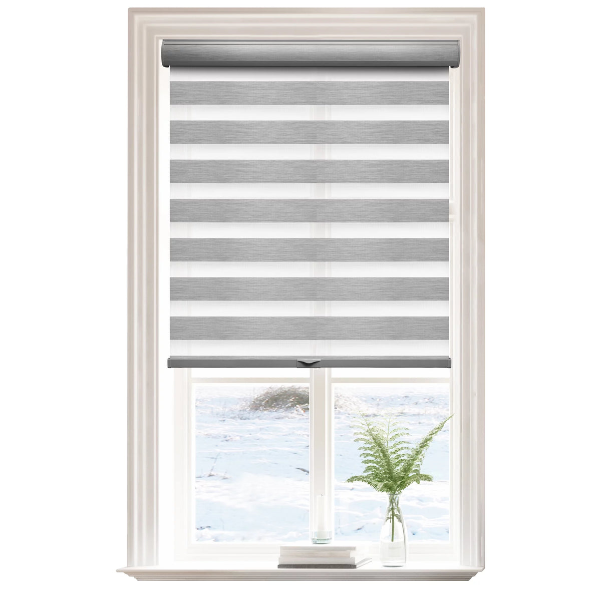 Light Filtering Cord-Free Zebra Blinds Grey 34" x72" C217066