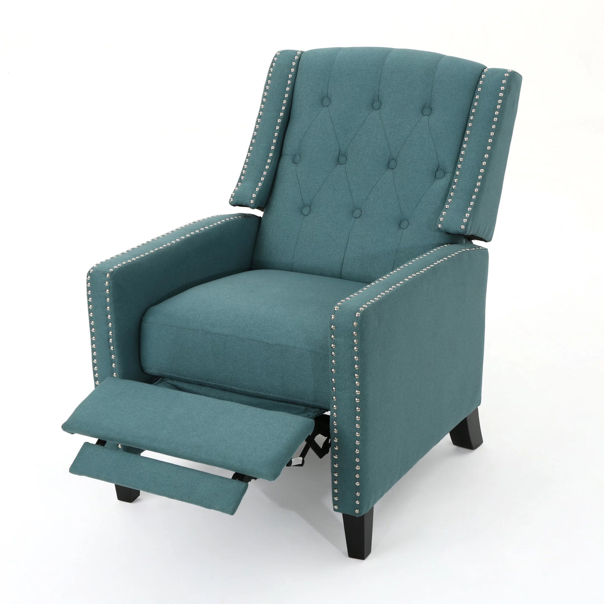 Dark Teal Fabric Tufted Recliner C916