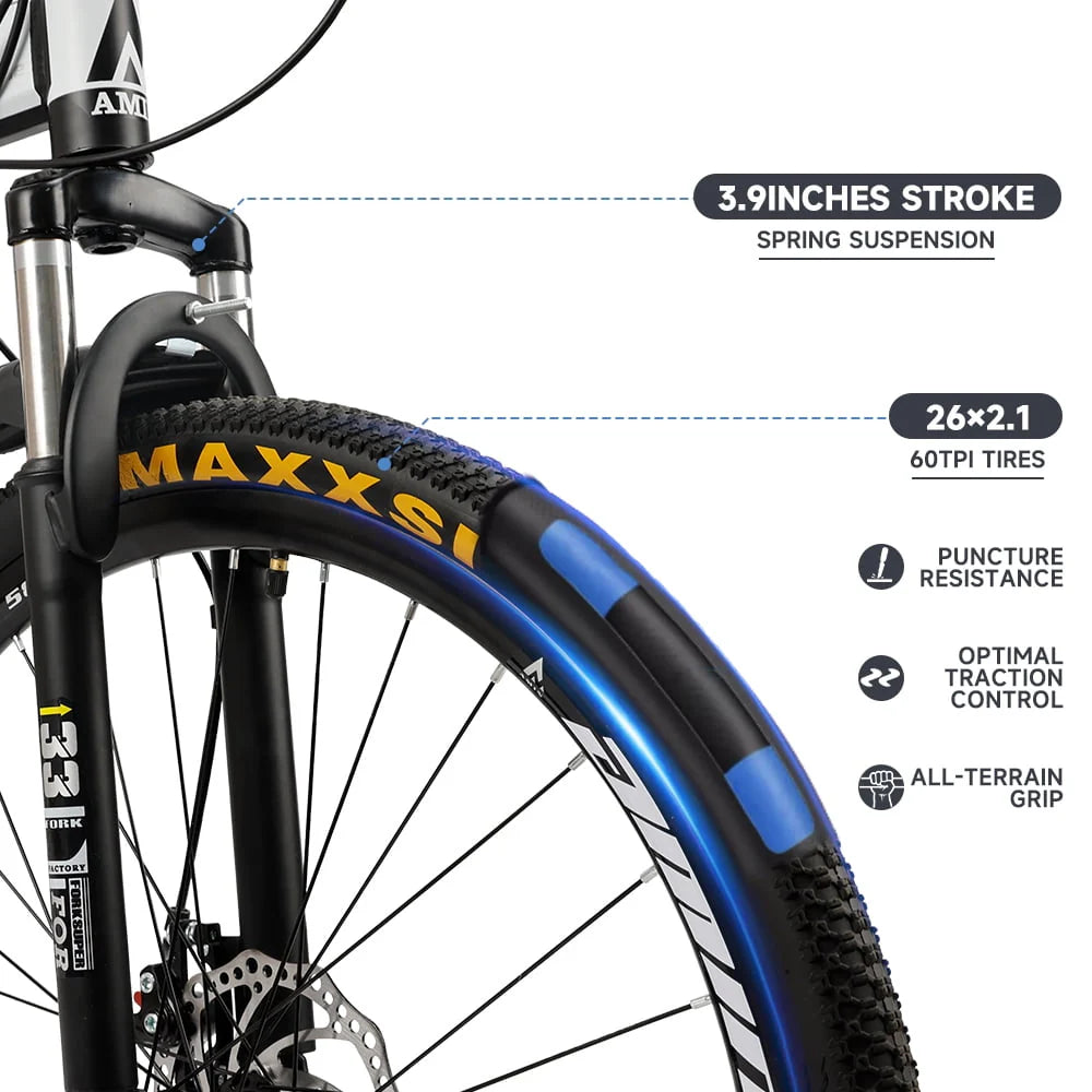 Full Suspension 21 Speed 26 Inch Dual Disc Brake Mountain Bike A883