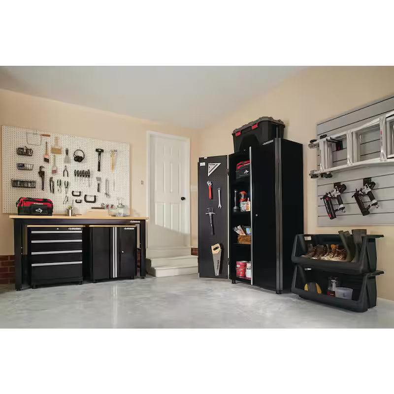 24-Gauge Steel 2-Door Garage Base Cabinet in Black X26935