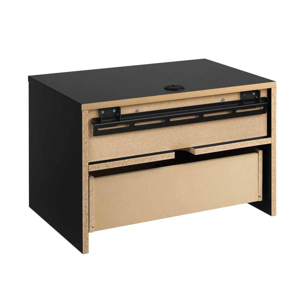 Black Floating Nightstand With Open Shelf P140165
