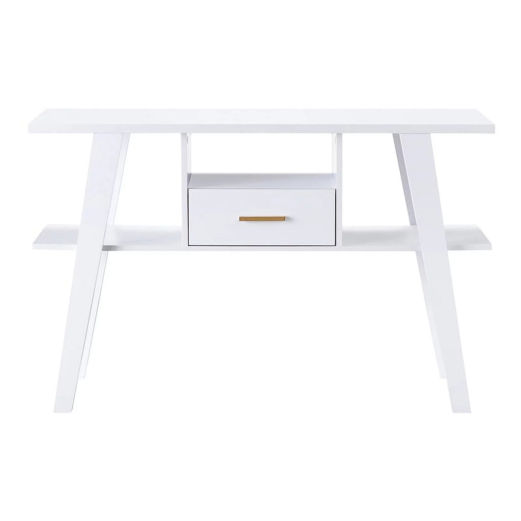 White 1-Drawer Wood Console Table F2284