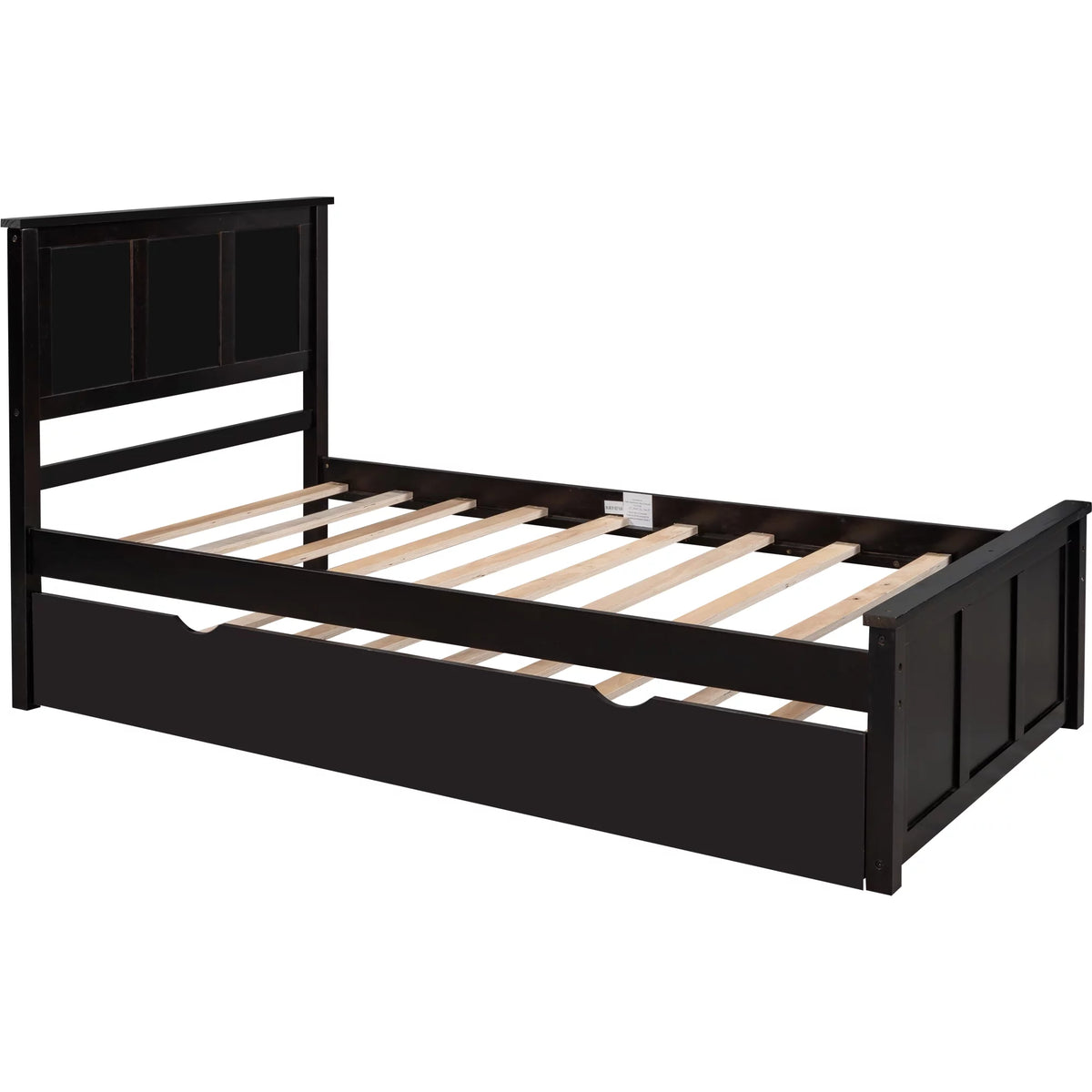 Wood Twin Platform Bed with Headboard & Trundle P618