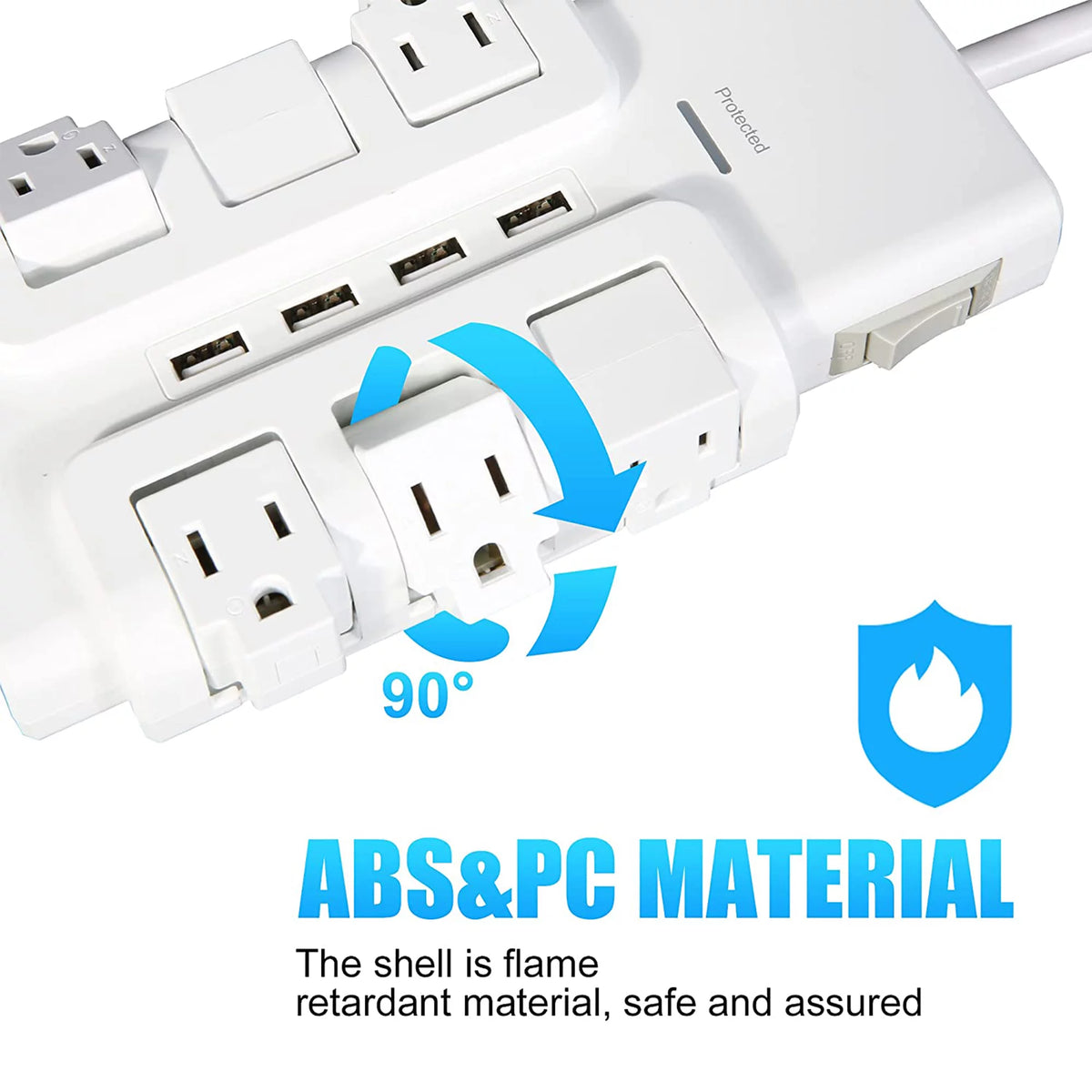 6 Outlet Surge Protector with 4 USB Ports K96564