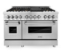 48 in. Gas Burner Electric Oven Range in Stainless Steel with Brass Burners F913