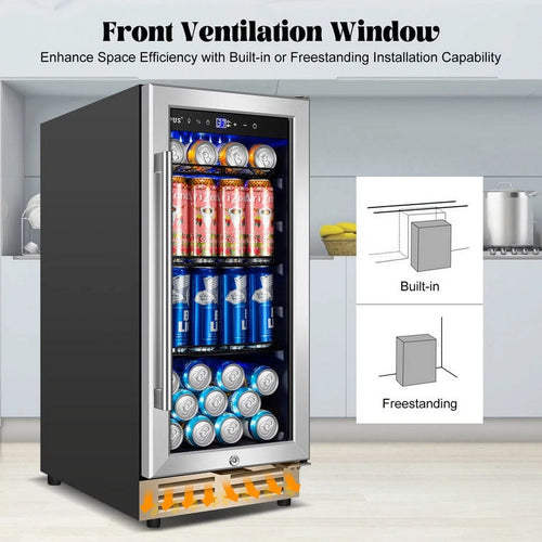 15 inch 130 Can Beverage Refrigerator with French Door A66434
