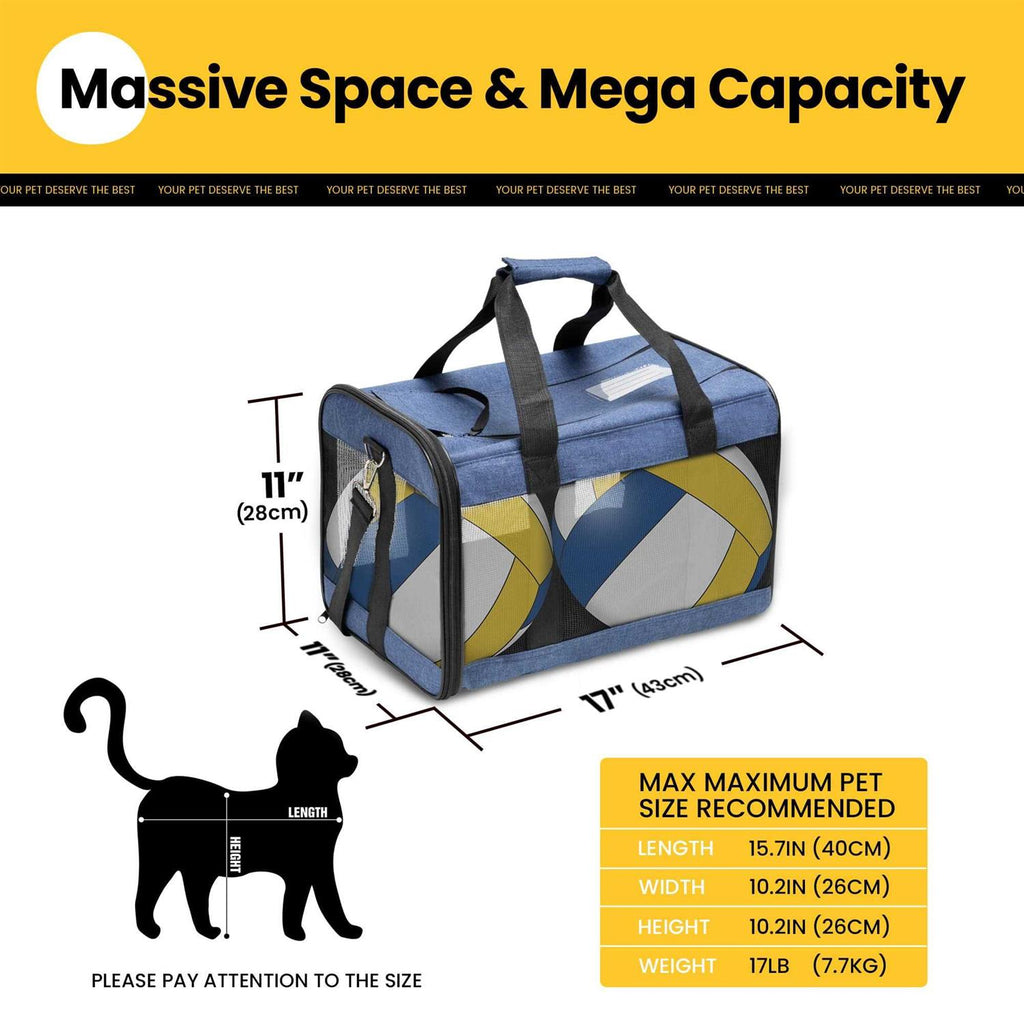 Soft-Sided Cat Carrier with Inner Safety Leash B8146