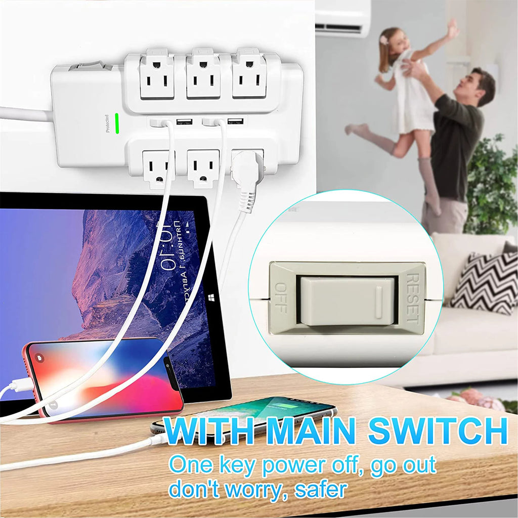 6 Outlet Surge Protector with 4 USB Ports K96564