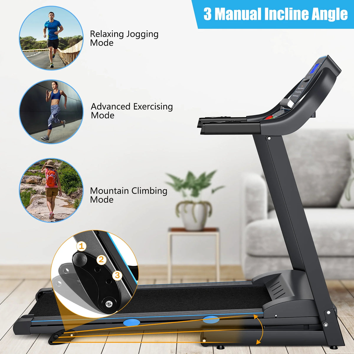 2.25HP Folding Electric Treadmill T709