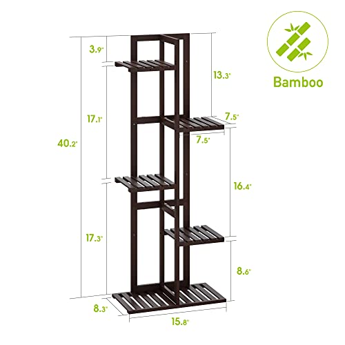Bamboo Plant Stand 6 Potted Holder Shelf H3254