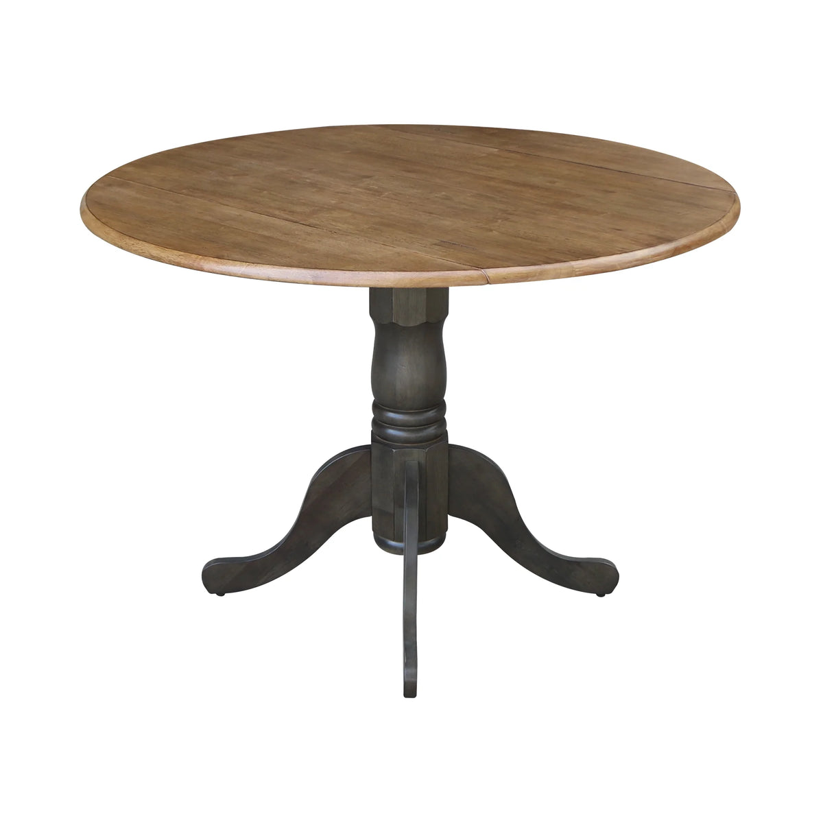 42" Round Solid Wood Dual Drop Leaf Pedestal Table S7761