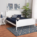 White Wood Queen Size Platform Bed Z798