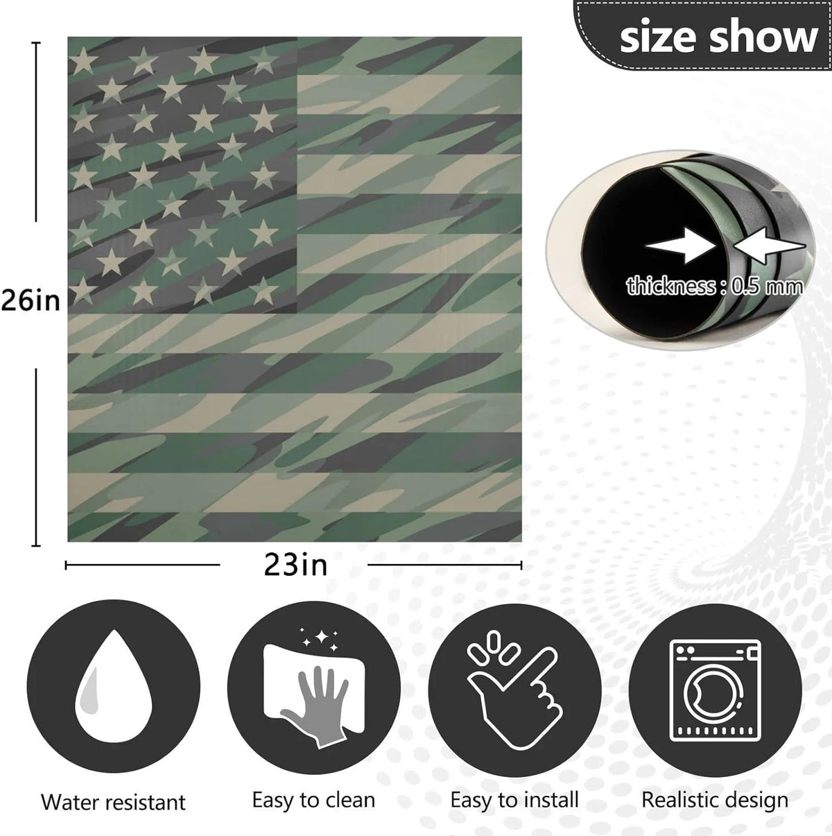 Military Camouflage American Flag Dishwasher Magnet Cover 23" x 26" G54736