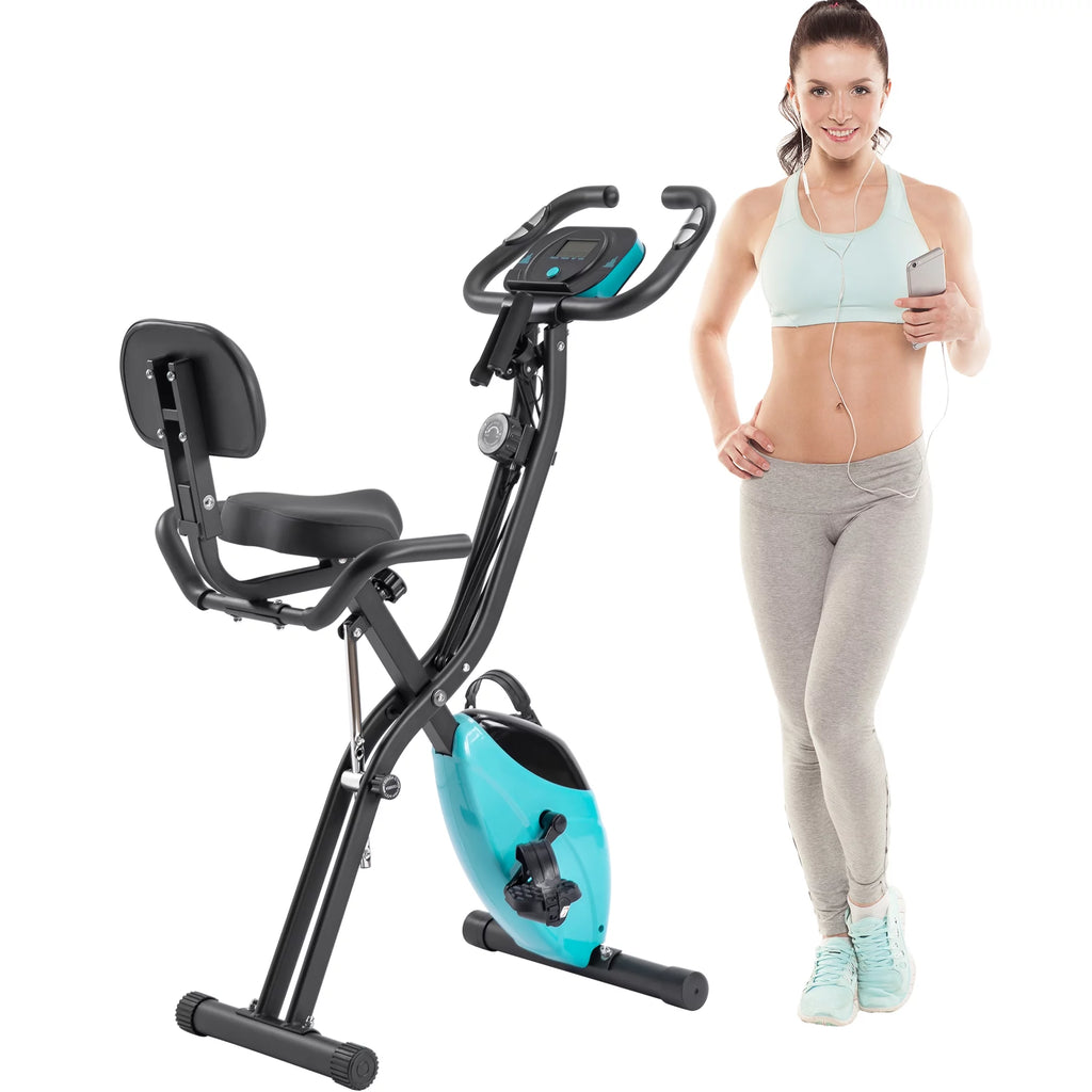 Folding Exercise Bike with Adjustable Resistance and Backrest M288