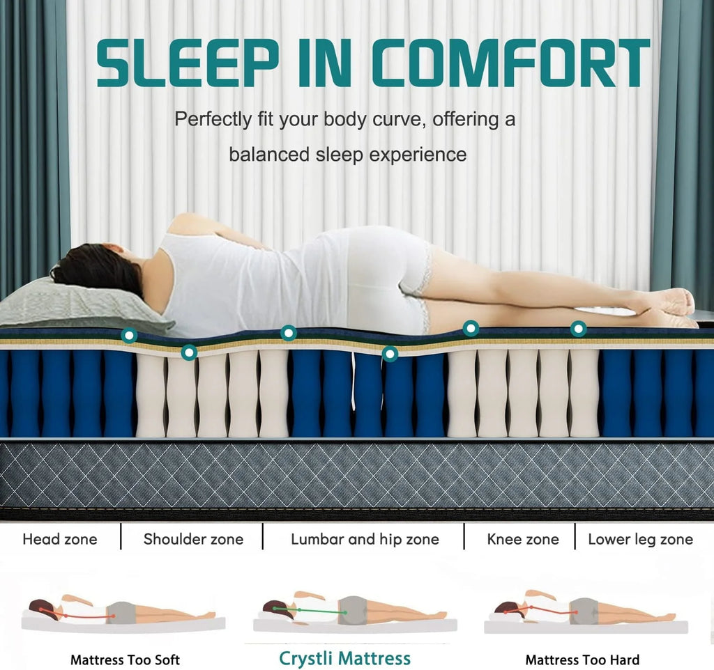 Queen Size Memory Foam Innerspring Hybrid Mattress P656