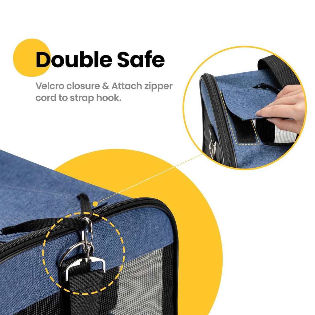 Soft-Sided Cat Carrier with Inner Safety Leash B8146