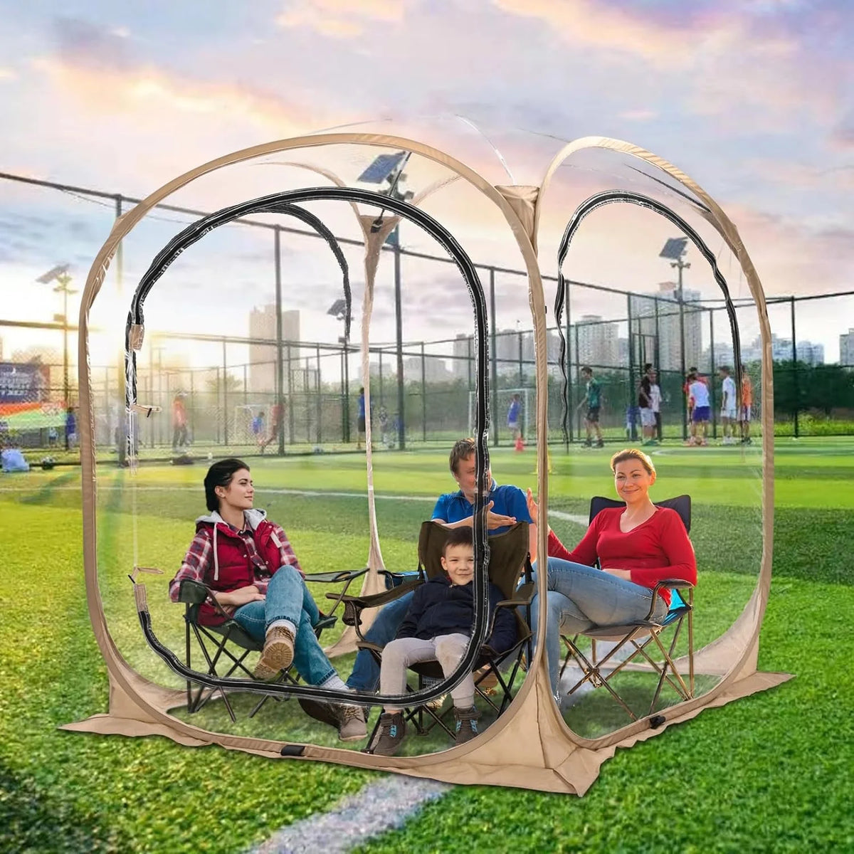 Pop-Up Tent with Removable Top Cover and Mesh Windows G887