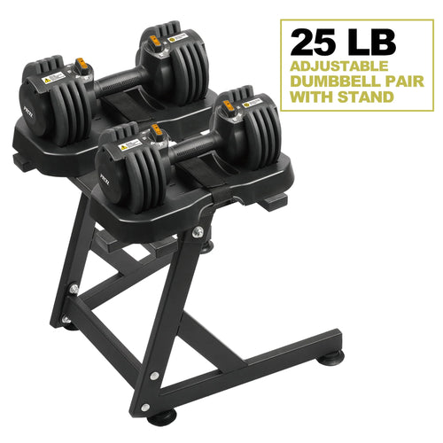 10-30lb Adjustable Dumbbell Pair with Stand Y655