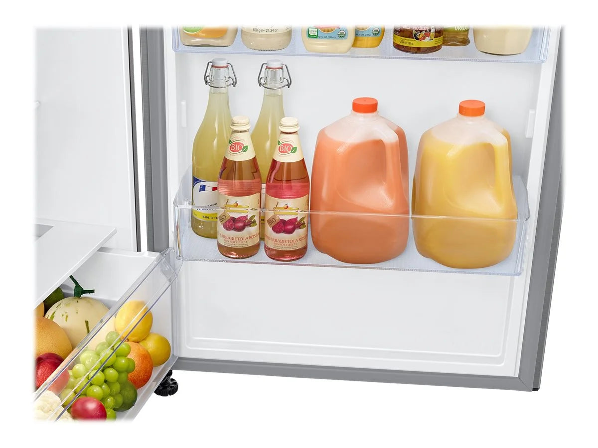 Top Freezer Freestanding Refrigerator Black Stainless Steel T7308