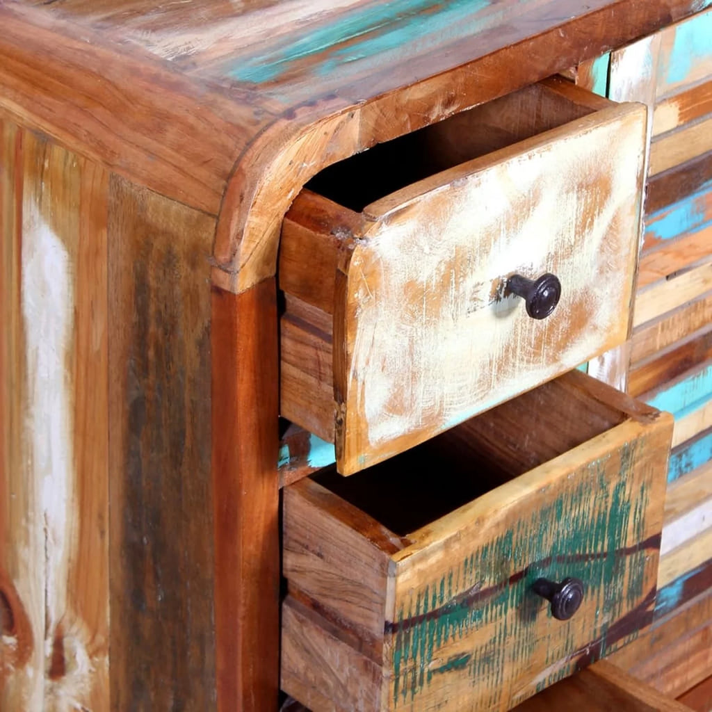 Sideboard Cupboard Cabinet with a Door and 3 Drawers Solid Reclaimed Wood B9955
