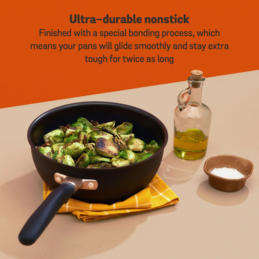 3-Quart Matte Black Hard Anodized Nonstick Sauce Pan T708347