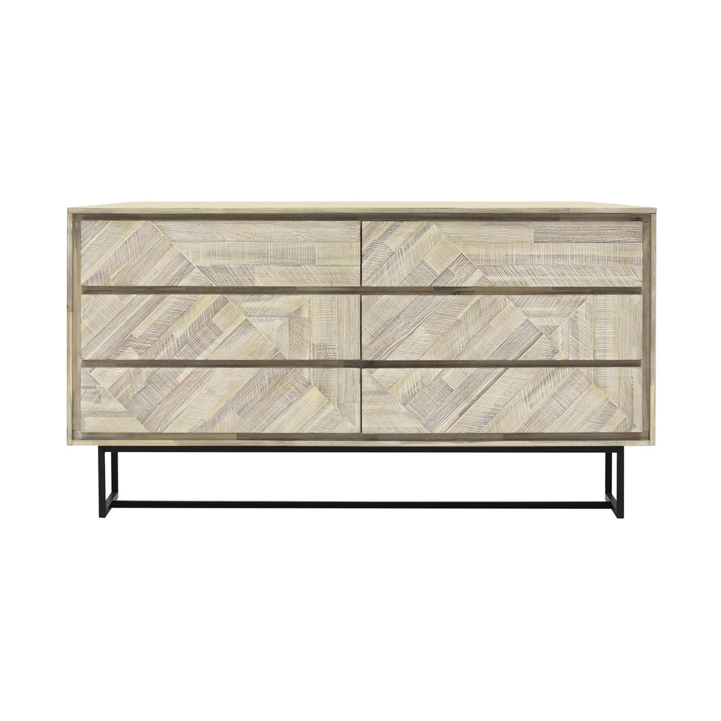 6 Drawer Natural Acacia Wood Dresser D96677