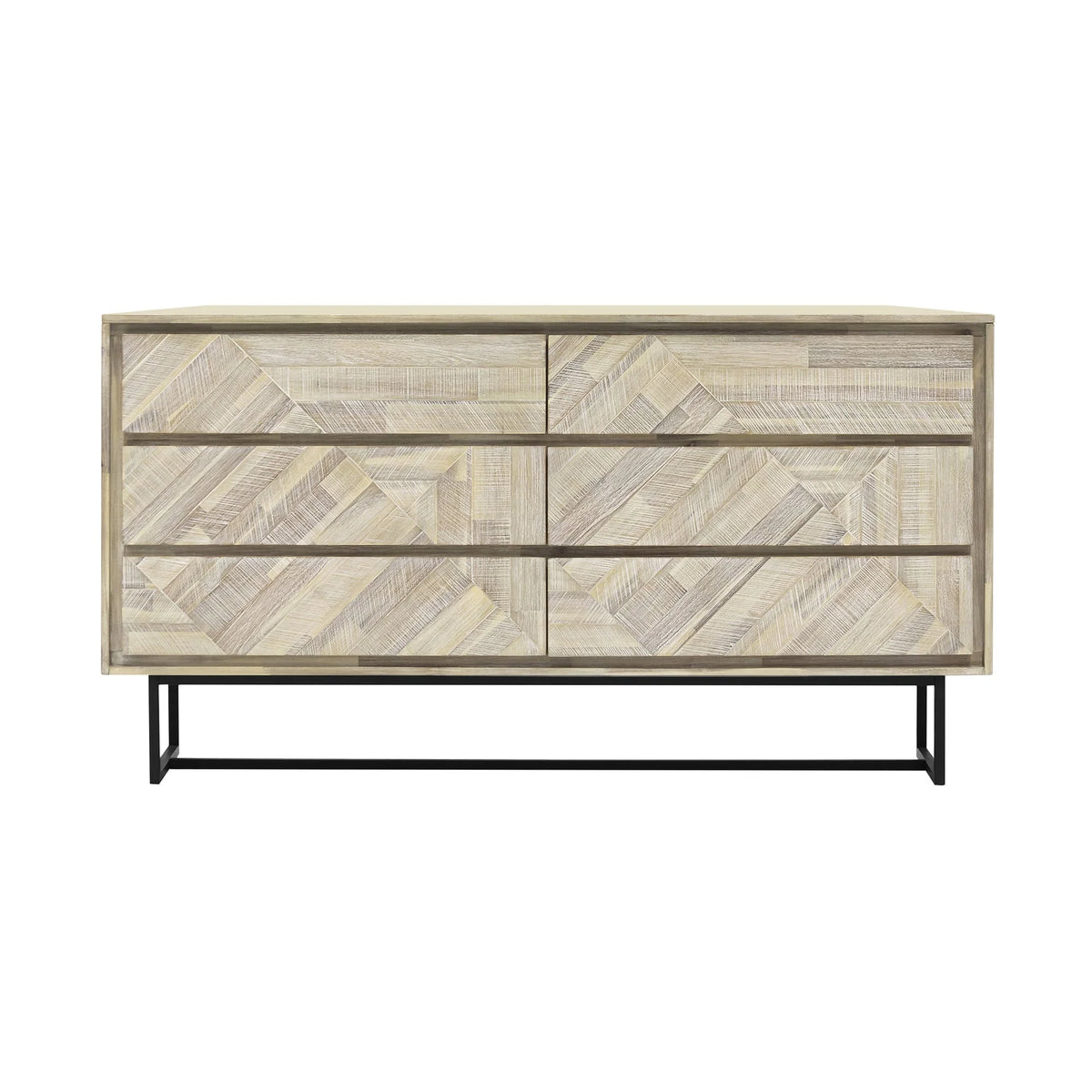 6 Drawer Natural Acacia Wood Dresser D96677