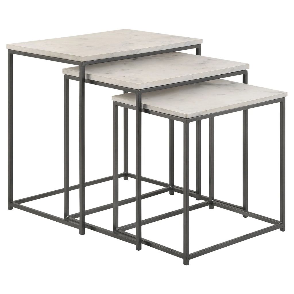 3-piece Nesting Table with Marble Top D715025