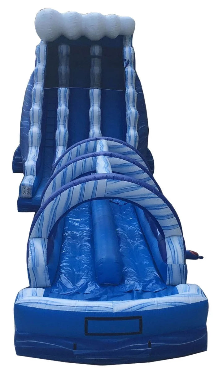 65' Commercial Inflatable Water Slide Blue Marble with Blower H16501