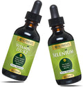 Liquid Vitamin D3 with K2 Drops 1 oz & Selenium 200 mcg Supplement G5346
