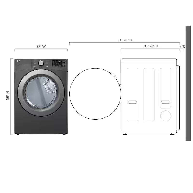 7.4 cu. ft. Vented Stackable Gas Dryer in Black Z211