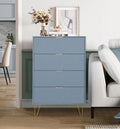 Blue 4 Drawer Wood Dresser Cabinet C211