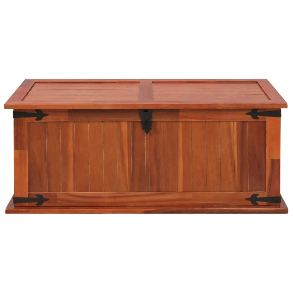 Brown Solid Acacia Wood Storage Chest with Handles C6305