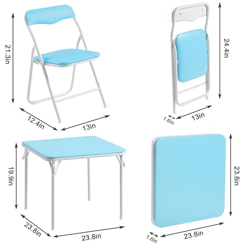 Kids Folding Activity Table and Chairs 5 Piece Set Black S491303