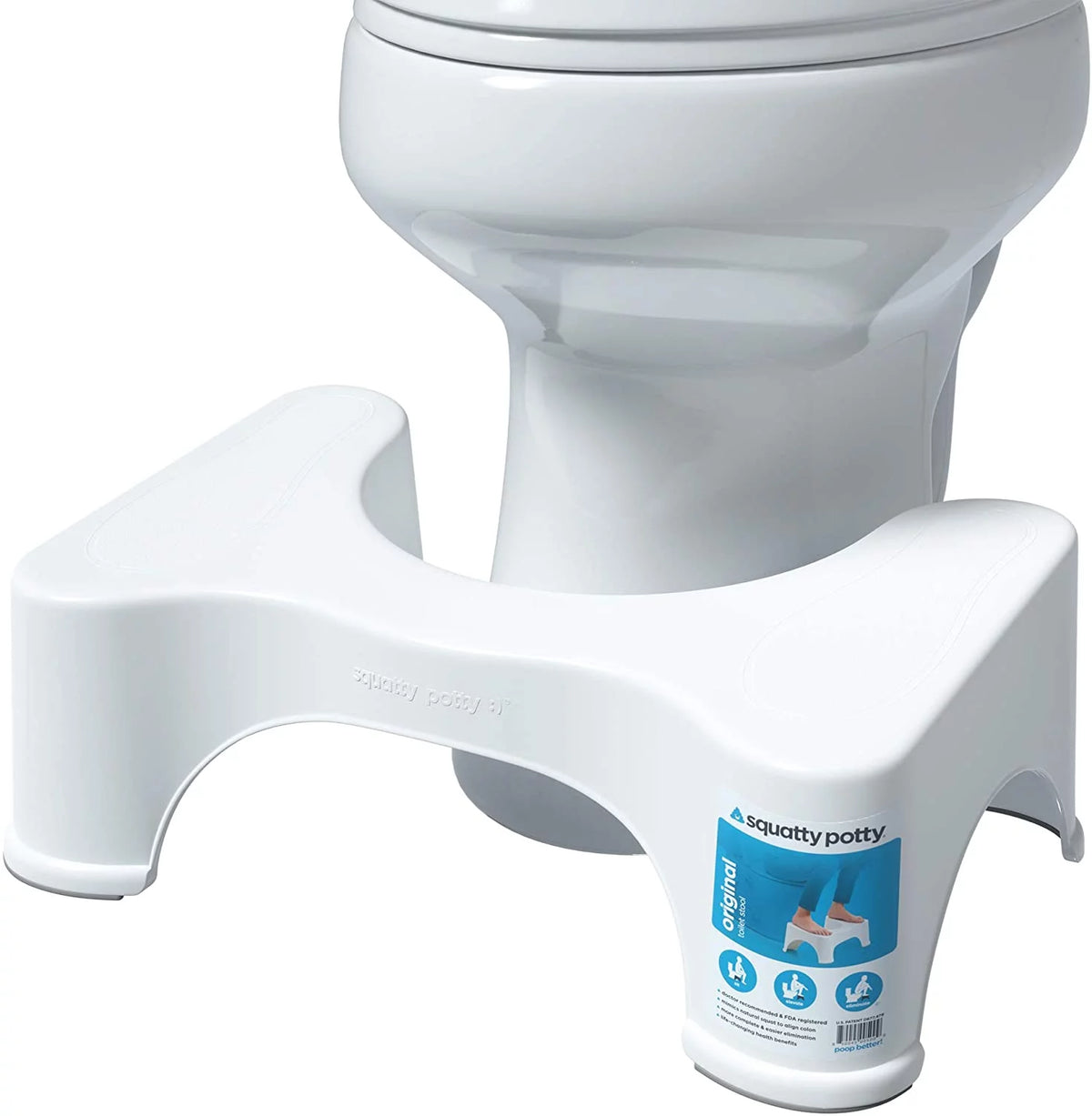 7 Inch White Toilet Stool D8020