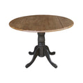 42" Round Solid Wood Dual Drop Leaf Pedestal Table S7761