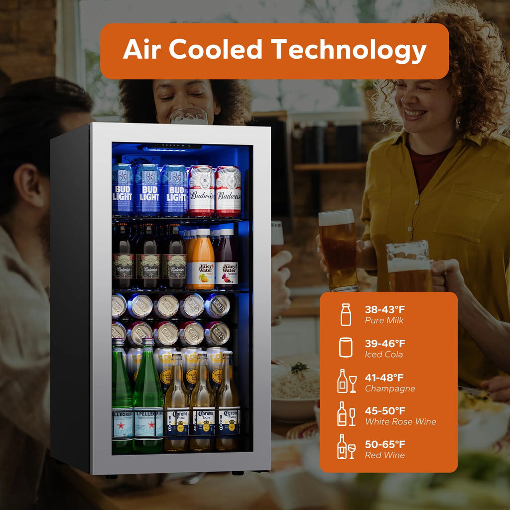 95-121 Can Beverage Refrigerator with Glass Door M539