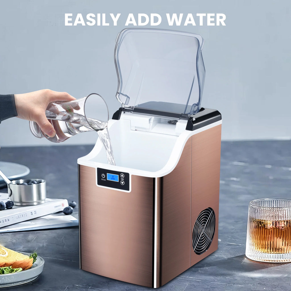 Nugget Ice Maker Countertop with Soft Chewable Pellet Ice, Self-Cleaning, 44lbs/24H, Black T407241