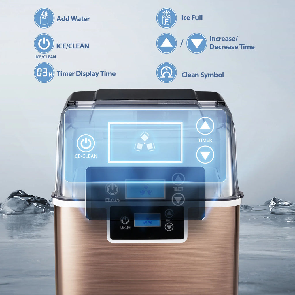 Nugget Ice Maker Countertop with Soft Chewable Pellet Ice, Self-Cleaning, 44lbs/24H, Black T407241