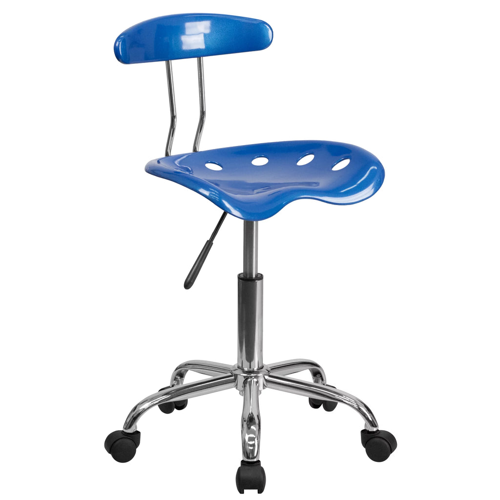 Bright Blue and Chrome Swivel Task Office Chair G4275