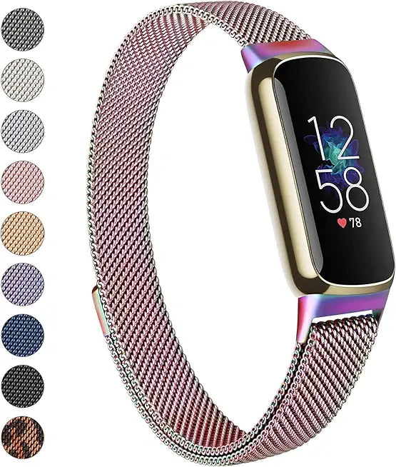 2 Pack Stainless Steel Mesh Loop Adjustable Wristband Replacement Strap Z360382