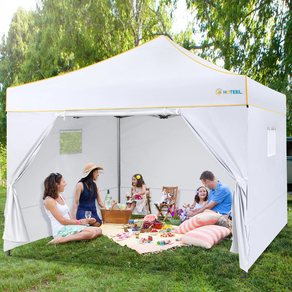 10x10 Pop Up Canopy with 4 Removable Sidewalls and Carry Bag F77854