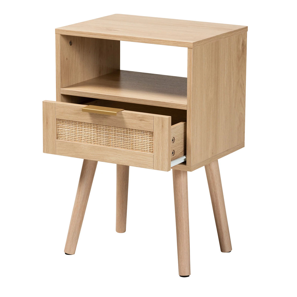 Light Brown Wood 1-Drawer End Table S99801