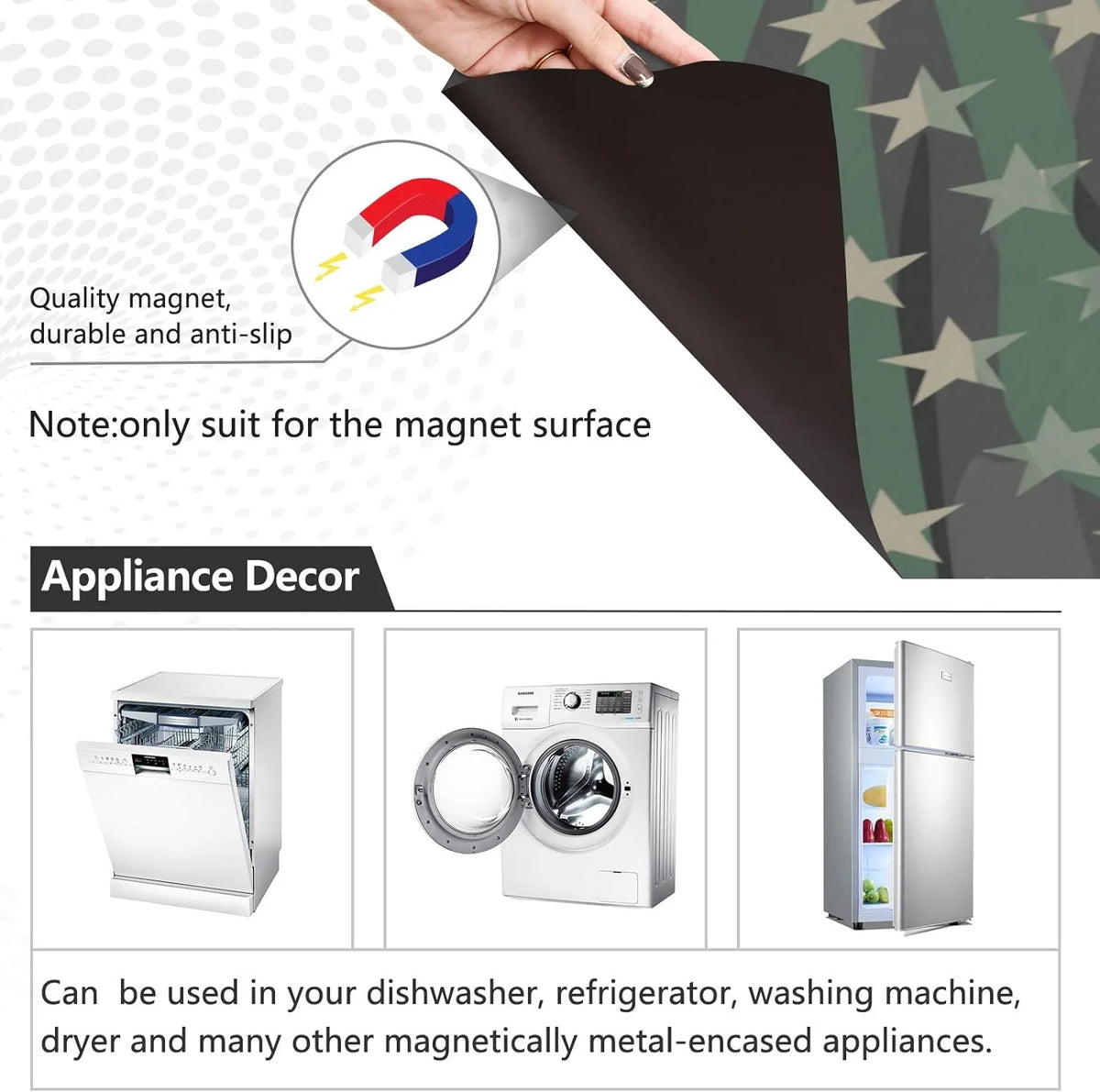 Military Camouflage American Flag Dishwasher Magnet Cover 23" x 26" G54736