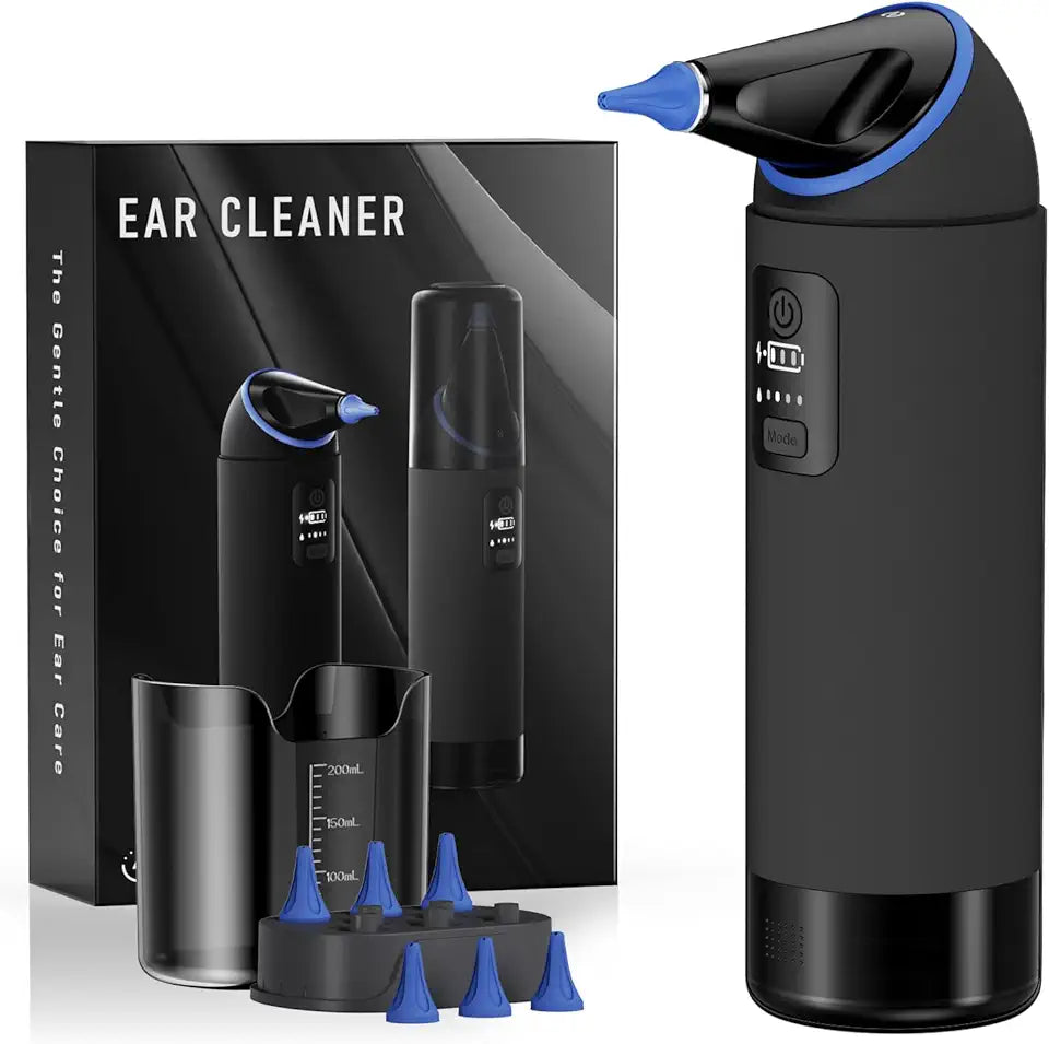 Electric Ear Wax Removal Ear Cleaner with 360° Rotating Head IPX65 Waterproof 4 Pressure Modes Ear Irrigation Flushing System B9704
