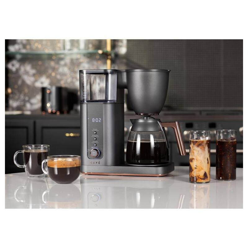 10 Cup Matte Black Drip Coffee Maker with Glass Carafe U646